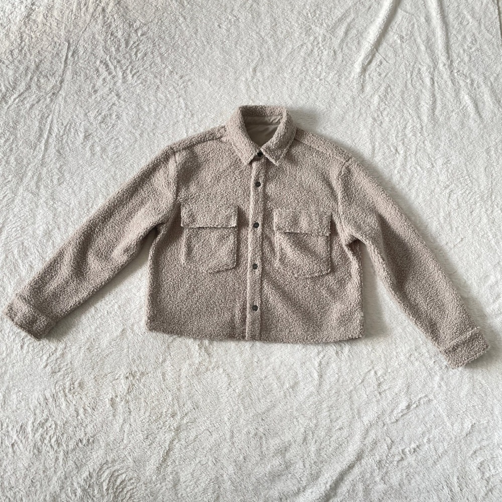 Vuori Sycamore Short Shirt Jacket Sherpa Dark‎ Salt Beige Size Small - Picture 4 of 15